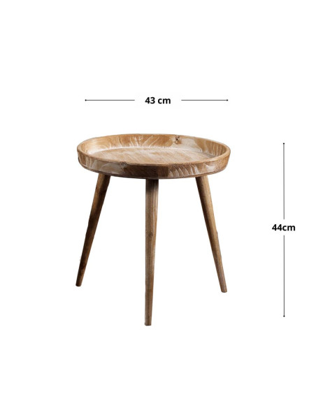 Tavolino rotondo in legno 3 zampe