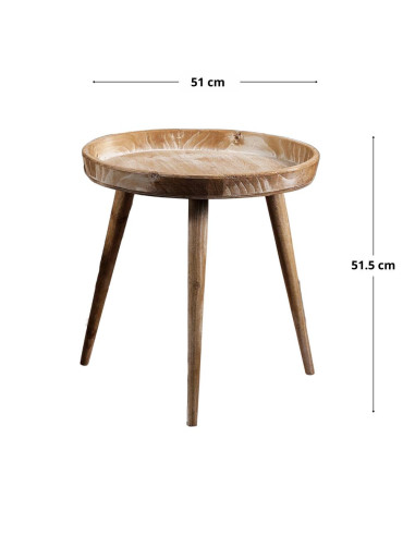 Tavolino rotondo in legno 3 zampe