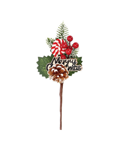 Ramoscello natalizio merry christmas  h.26cm