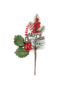 Ramoscello natalizio merry christmas  h.26cm 2