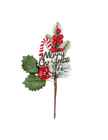 Ramoscello natalizio merry christmas  h.26cm