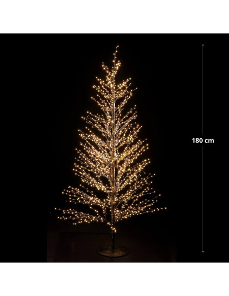 Albero di natale 1940 minilucciole luce bianca calda diam.90cm h.180cm