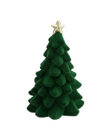 Albero vellutato porcellana diam17,5cm h.27cm - con stella dorata