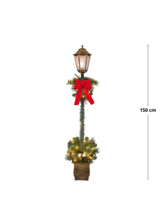 Lampioncino natalizio con 50 led 19x19cm h.150cm 2