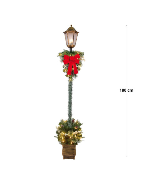 Lampioncino natalizio con 75 led 19x19cm h.180cm