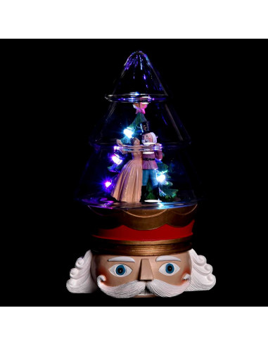 Schiaccianoci con albero resina vetro e led...
