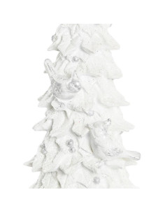 Albero bianco argento in resina con uccelli glitter e... 2
