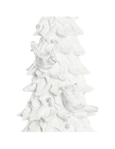 Albero bianco argento in resina con uccelli...
