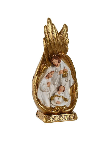 Natività Ali d'Angelo in Resina Dorata - 9x7cm h.19cm