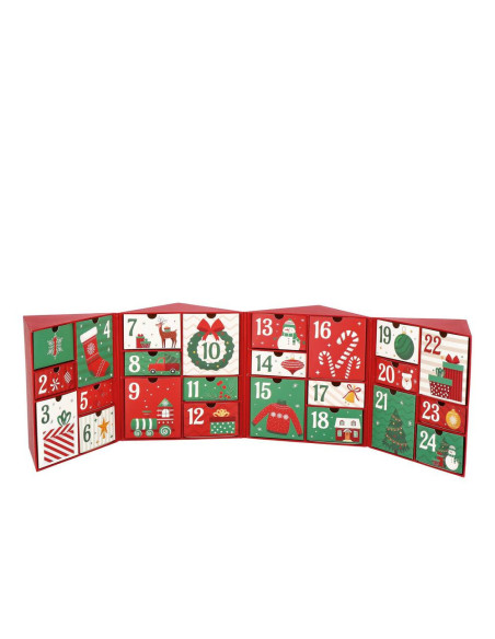 Calendario avvento cartone pieghevole 24x17cm h.33cm