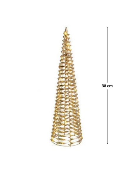 Albero Oro in polietilene 30 led diam,16cm h.60cm – Eleganza luminosa natalizia