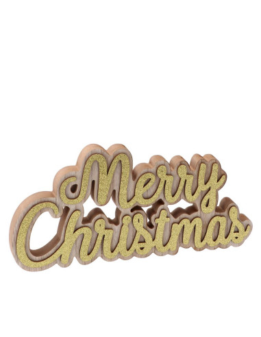 Merry Christmas mdf 35x3cm h.17cm – Scritta Oro...