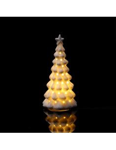 Albero natalizio in porcellana con led diam.6cm h.11,5cm...