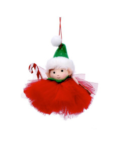 Elfetta ballerina da appendere 12x12cm h.14cm  – Verde o...
