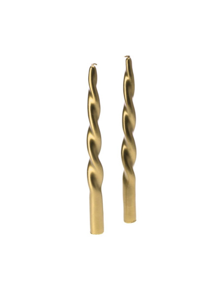 Set 2 candele spirale oro/argento/rosse diam.3cm h.29cm