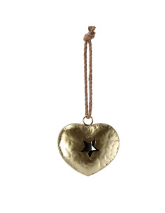 Cuore decorativo in ferro Natalizio 16x6cm h.16cm– Oro o... 2
