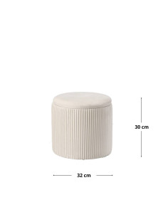 Set panca + 2 pouf ISKRA bianca 80x40cm h.40cm elegante e... 2