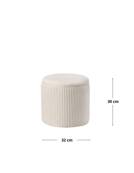 Set panca + 2 pouf ISKRA bianca 80x40cm h.40cm elegante e moderno