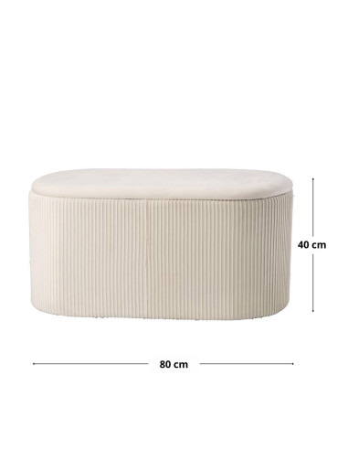 Set panca + 2 pouf ISKRA bianca 80x40cm h.40cm...