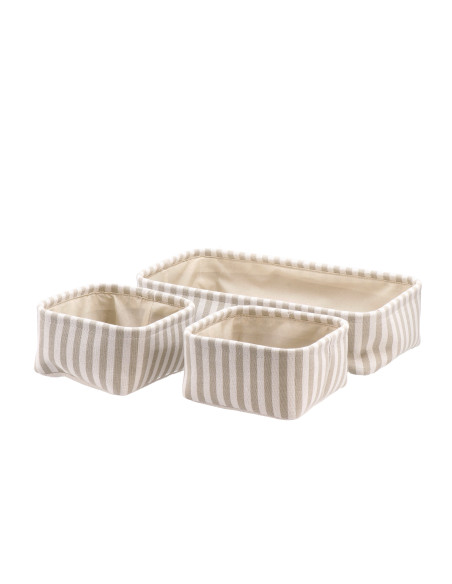 Contenitore rettangolare basso MARES in tessuto disponibile in 2 misure e 3 colori