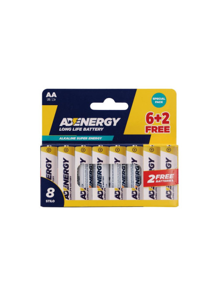 ADenergy stilo set 6+2 AA 1,5v alcaline