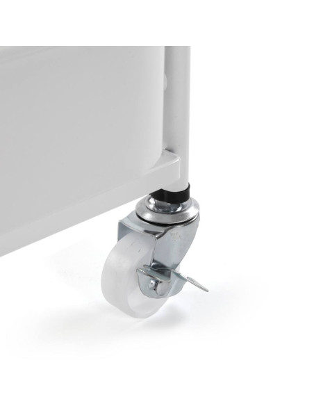 Carrello pieghevole in metallo bianco con ruote