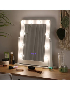 Specchio trucco Hollywood GLAM con 12 Luci LED e comandi...