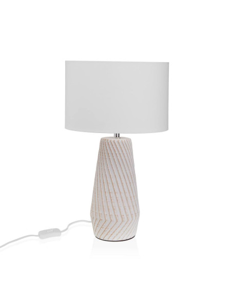 Lampada da Tavolo Hiva in Ceramica Bianca e beige 31 cm
