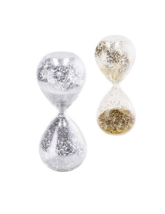 Clessidra vetro PAILLETTES diam.8cm h.20cm - 2 colori