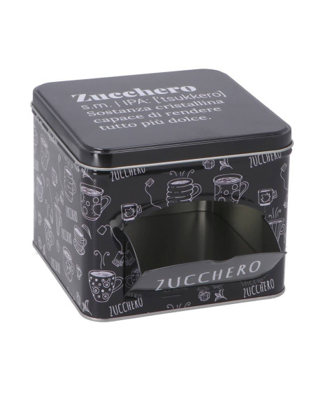 Scatola dispensa in latta 15×15 cm h.12 cm con sportello frontale