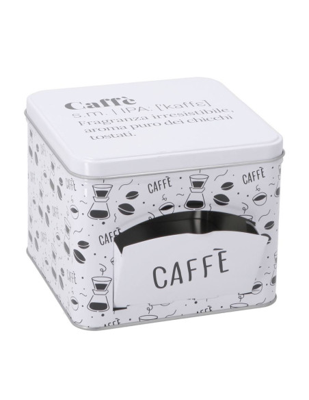 Scatola dispensa in latta 15×15 cm h.12 cm con sportello frontale