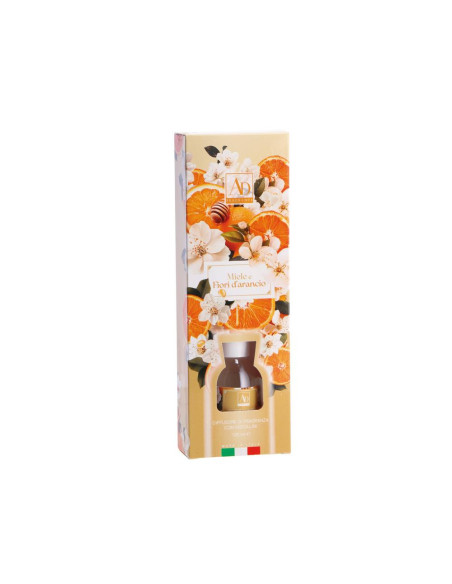 Diffusore con midollini MIELE e FIORI D'ARANCIO 125ml - una fragranza dolce e luminosa
