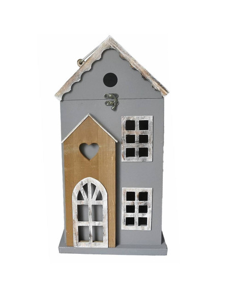 Set 2 Lanterne VILLAGE in MDF con LED – h.31/44 cm