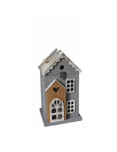 Set 2 Lanterne VILLAGE in MDF con LED – h.31/44 cm