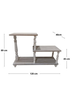 Credenza in Legno Shabby Chic a 3 Ripiani - 120x40 cm... 2