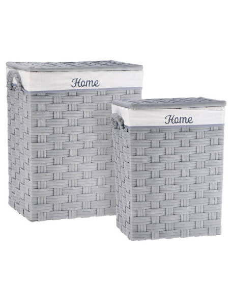 Porta biancheria KAREN grigio tessuto intrecciato – Elegante e capiente