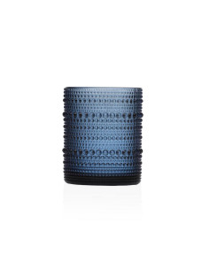 Bicchiere blu Bollè in vetro lavorato