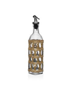 Portaolio in vetro e rafia 500 ml con beccuccio