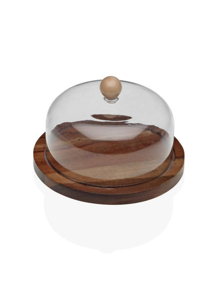 Formaggiera in acacia con coperchio trasparente