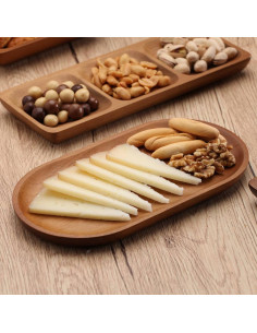 Piatto ovale in legno naturale di acacia 2