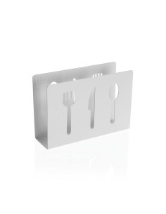 Portatovaglioli posate bianco in metallo