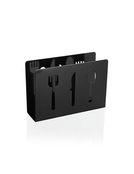 Portatovaglioli posate nero in metallo