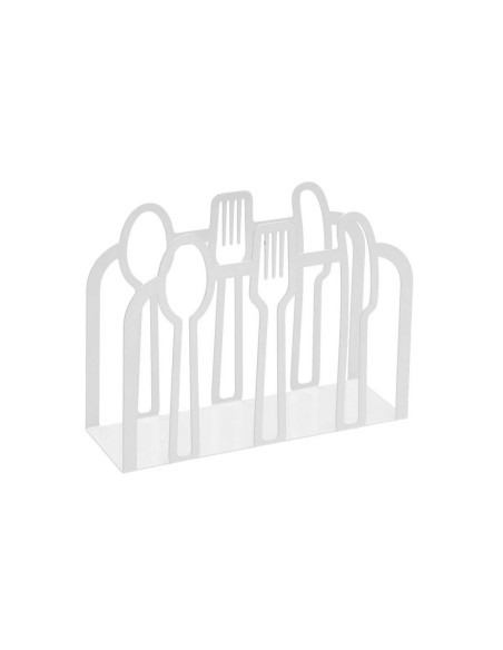 Portatovaglioli posate bianco in metallo