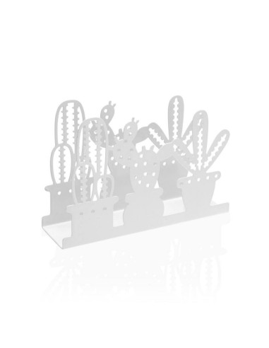 Portatovaglioli cactus bianco in metallo