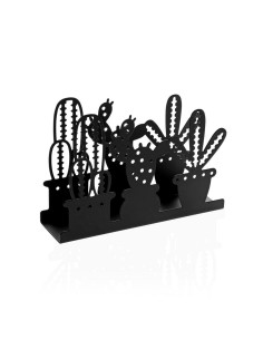 Portatovaglioli cactus nero in metallo