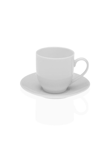 Tazza e piattino caffè bianco puro - porcellana...