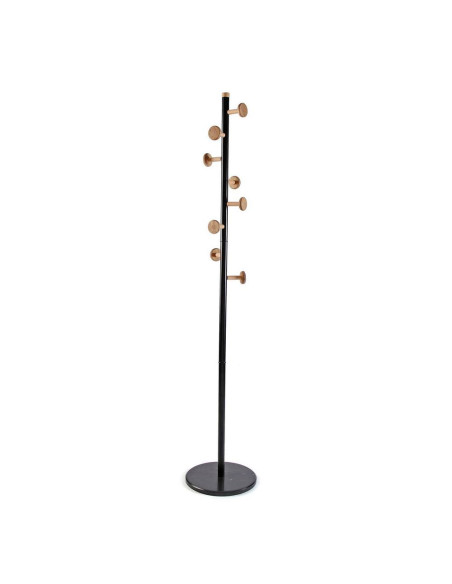 Appendiabiti nero con 8 ganci in legno - design moderno