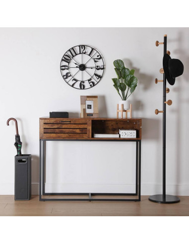 Appendiabiti nero con 8 ganci in legno - design...