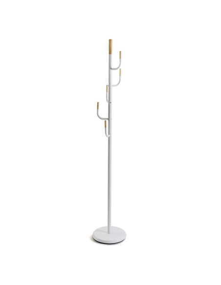 Appendiabiti bianco 5 ganci h.174cm - con ganci in legno design moderno
