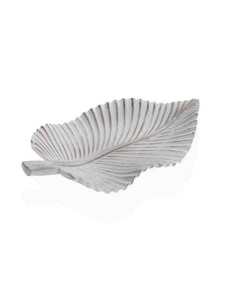 Centrotavola foglia bianco shabby chic - decorativo naturale 35cm